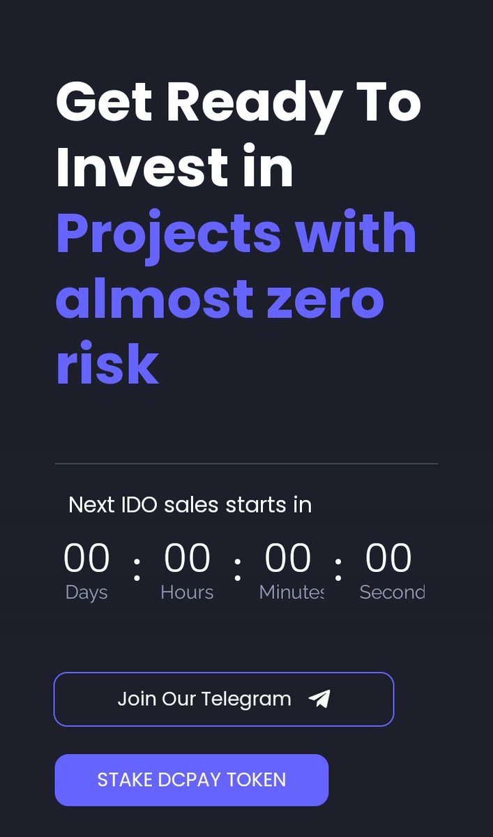 We are pleased to announce that we have rebranded our landing page.

This is one of the very first steps in ensuring we achieve all the goals we've set.
Visit the new website by clicking the link below :
dcpay.com.au

$DCPAY #DCPAY