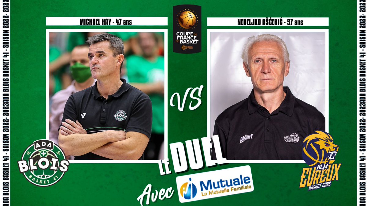 ADABloisBasket's tweet photo. 𝗠𝗜𝗖𝗞𝗔𝗘𝗟 𝗛𝗔𝗬 🆚 𝗡𝗘𝗗𝗘𝗟𝗝𝗞𝗢 𝗔𝗦𝗖𝗘𝗥𝗜𝗖
Deux coachs qui se connaissent bien se retrouvent face à face ce soir ! 🏀 Qui prendra le dessus lors de ce 1er Tour de Coupe de France ?👀
#LeDuel #CDFBasket #Mutuale https://t.co/LvBJYUzRJ2
