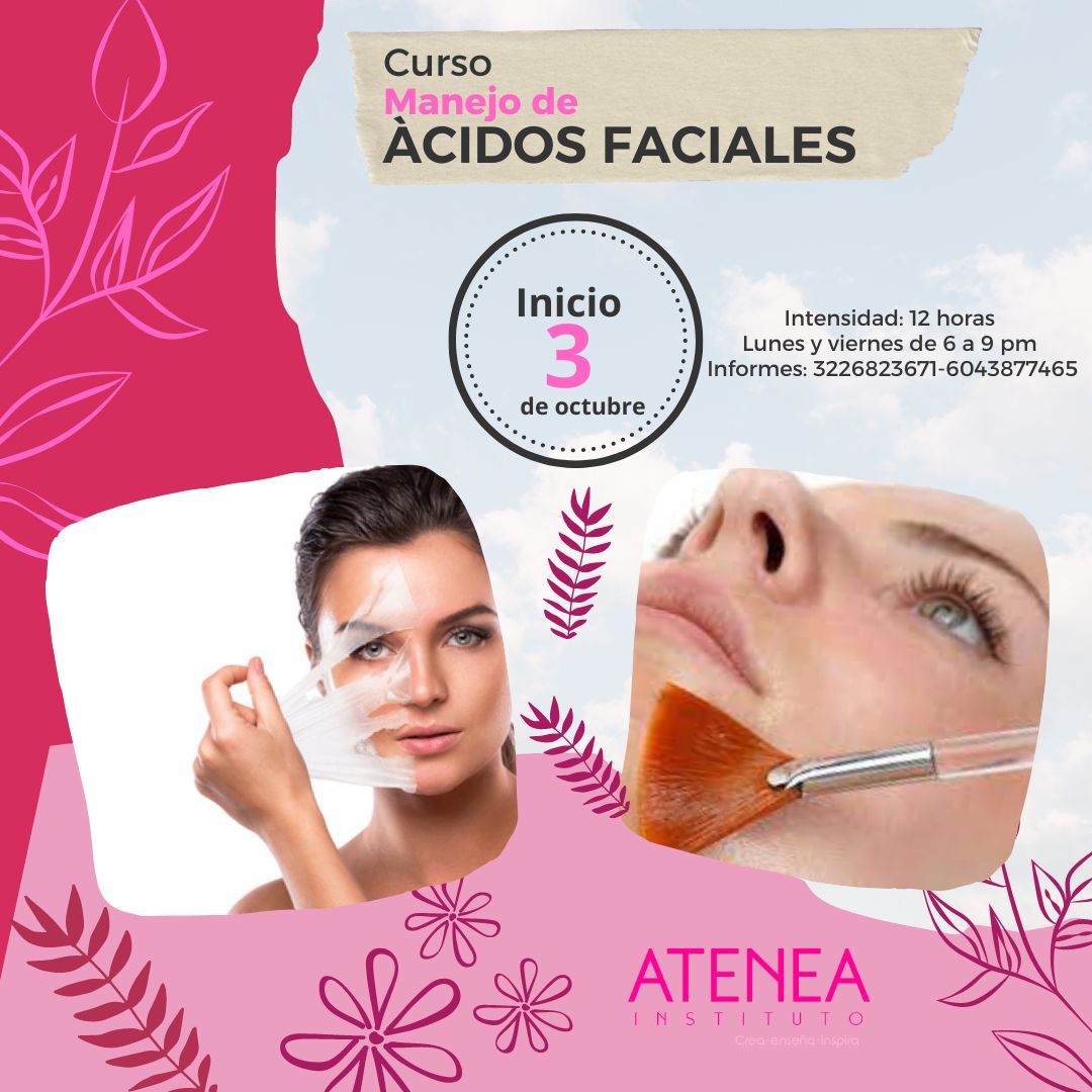 Si estás interesado en el manejo de #acidosfaciales tenemos un #curso ideal para ti. 12 horas en las que te enseñaremos sobre esta técnica. #cosmetólogas #acidos #faciales #educaciónparaeltrabajo. Mayor información en nuestras lineas de atención.