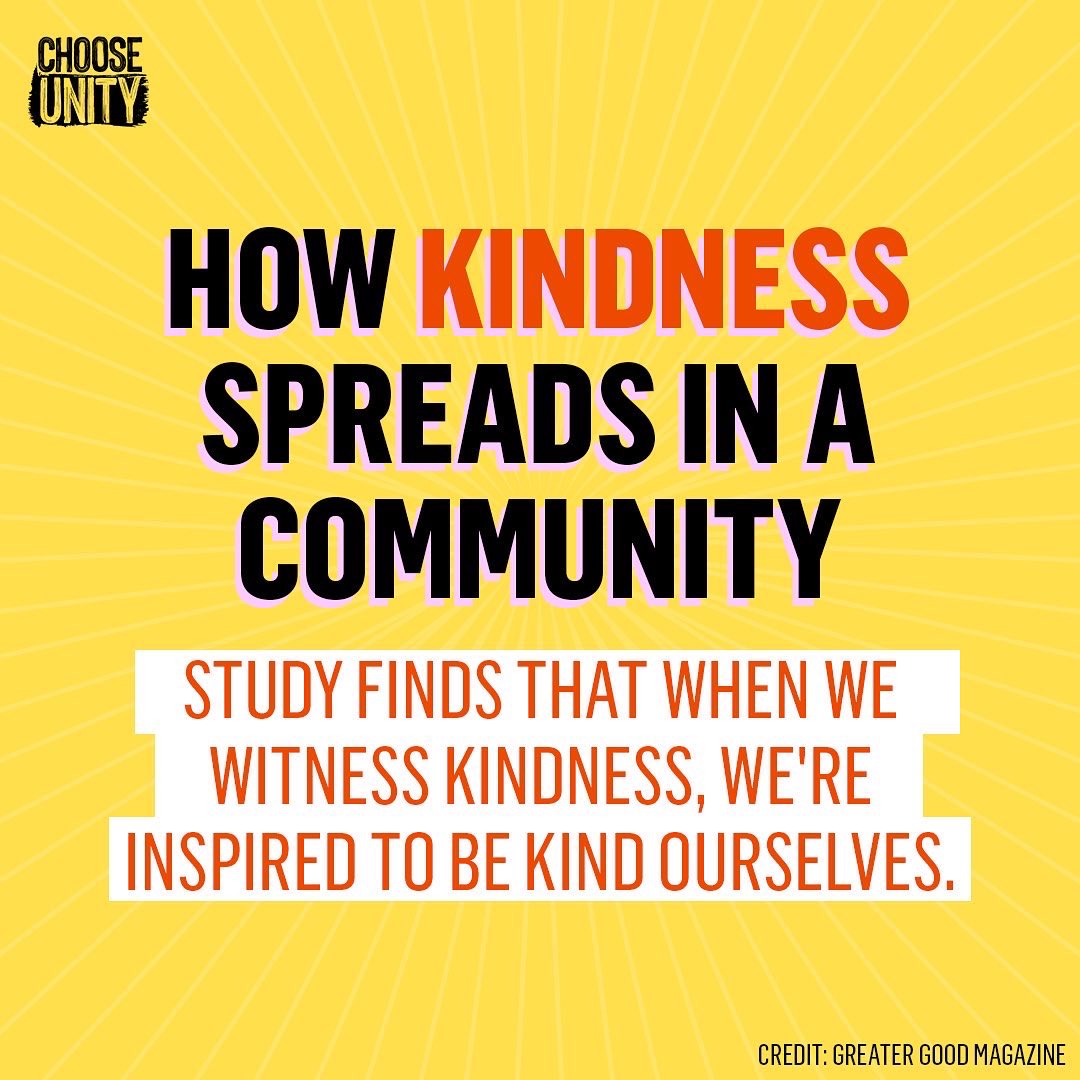 wechooseunity's tweet photo. "No act of kindness, no matter how small, is ever wasted" - Aesop. A new study finds #choosingkindness inspires others in your community to do the same. #kindnessmatters #wechooseunity #beagoodhuman https://t.co/5VJduy4cDR