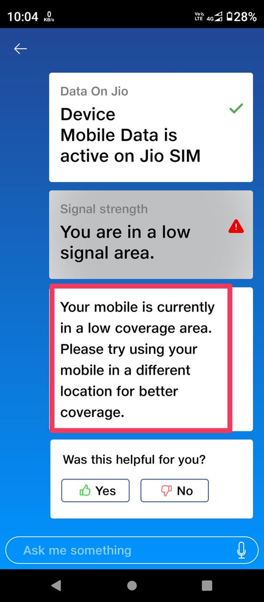 rktimsina's tweet photo. To get @JioCare's network, do we have to shift our house to some other place where its network is good? https://t.co/vflIjChim3