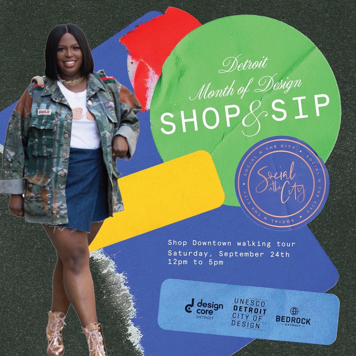 I’ll be hosting a Shop &amp; Sip tour for the #DetroitMonthofDesign this Saturday (9/24) at noon. 

At this free event we will do a walking tour of the 10 month of Design installations and receive tote bags + wine at each stop.

RSVP; eventbrite.com/e/social-n-the…