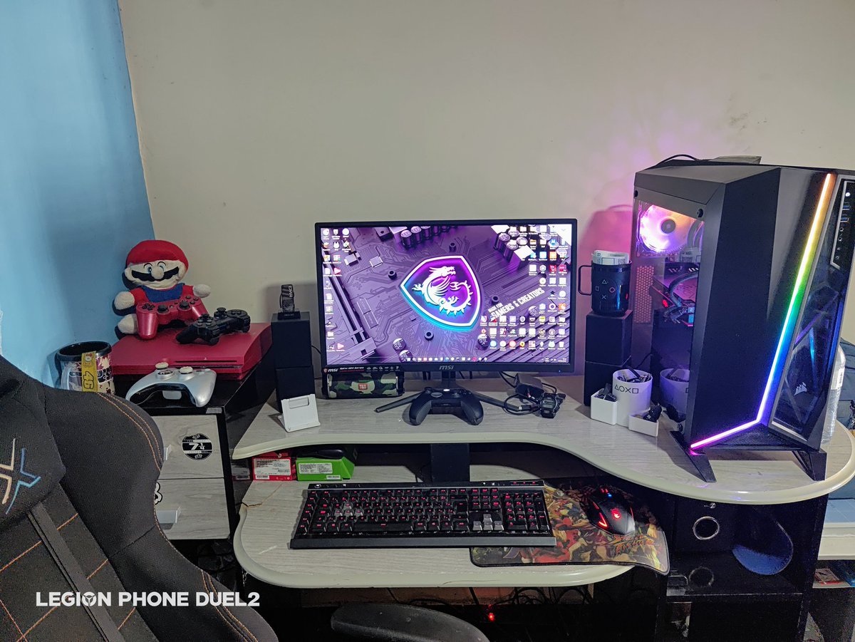 jrcbrMG's tweet photo. #fritandosetups @lockgamer_

Xeon E2690v3
32gb DDR4 kllisre 2133(quad channel)
Mobo Huanazhi x99TF (flango)
H45i
RX580 8gb Red Devil
Corsair CX750
Gab Corsair Omega RGB
Corsair K30 
Msi Optix G24
Mouse Msi Interceptor
Mousepad Corsair Street Fighter
Home Theater 5x1
Cadeira MX6 https://t.co/4kktWGZWQw