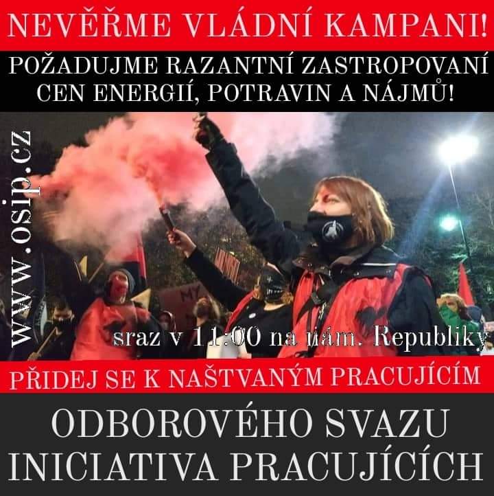 __OSIP__'s tweet image. Černorudý syndikalistický blok na demonstraci odborů ČMKOS!

Odborový svaz Iniciativa pracujících (OSIP) vyzývá všechny naše kamarády a sympatizanty, aby podpořili svojí účastí demonstraci odborové centrály ČMKOS svolanou na sobotu 8.října 2022 do Prahy.