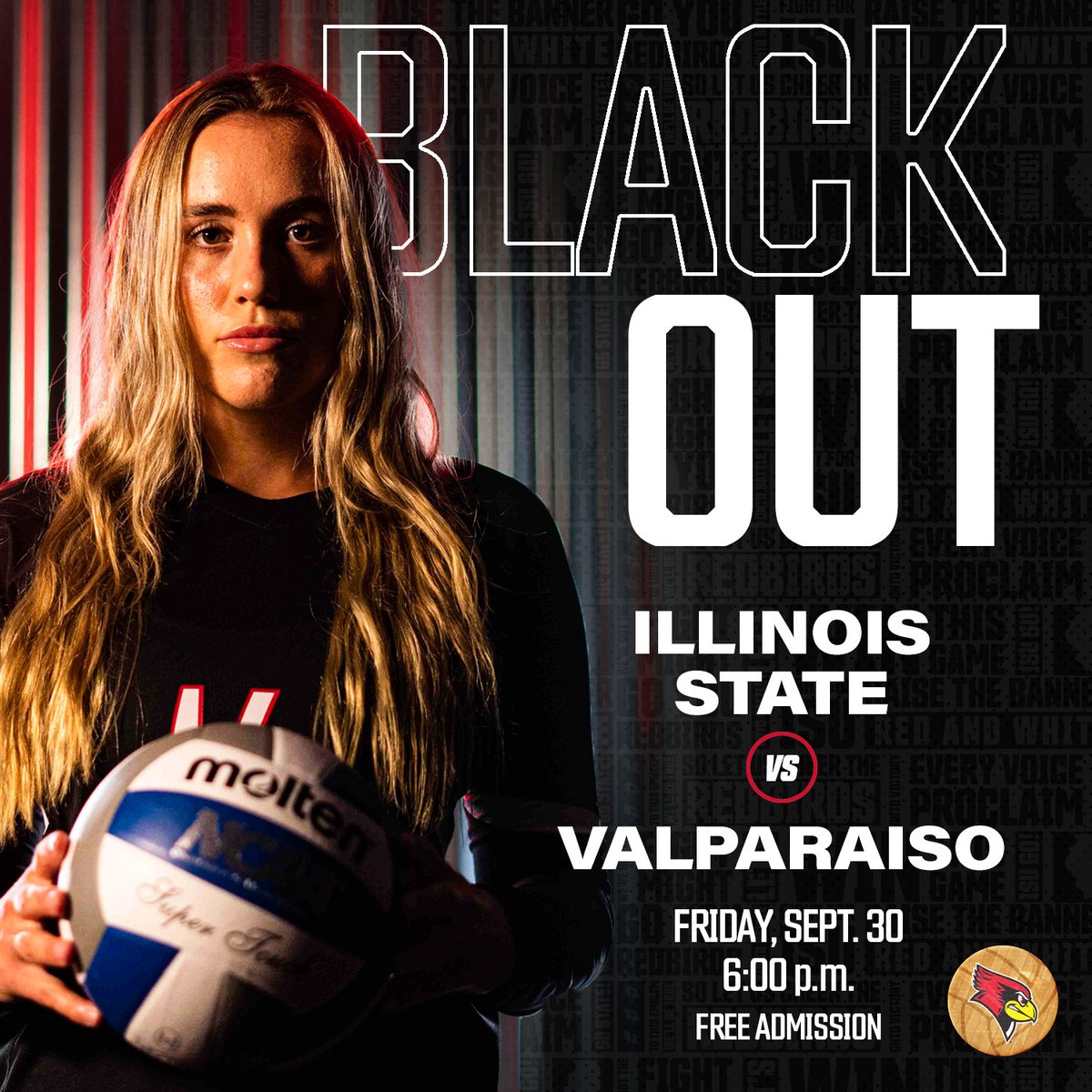 RedbirdVB's tweet photo. Sept. 30 Checklist:
⬜️ Break an attendance record 🥳
⬜️ Wear black at Redbird Arena ⚫️ https://t.co/45QoMUoMIV