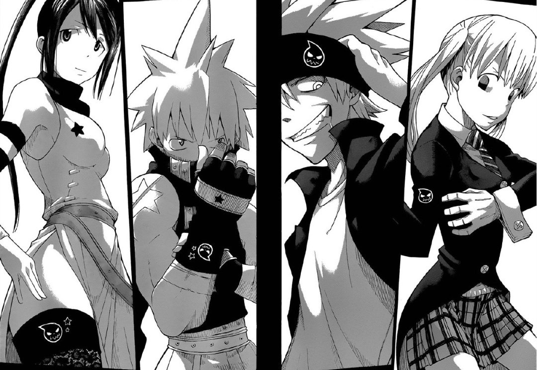 SoulEater_Daily's tweet photo. Headbands for everyone.

#souleater #manga https://t.co/sn94hUouKj