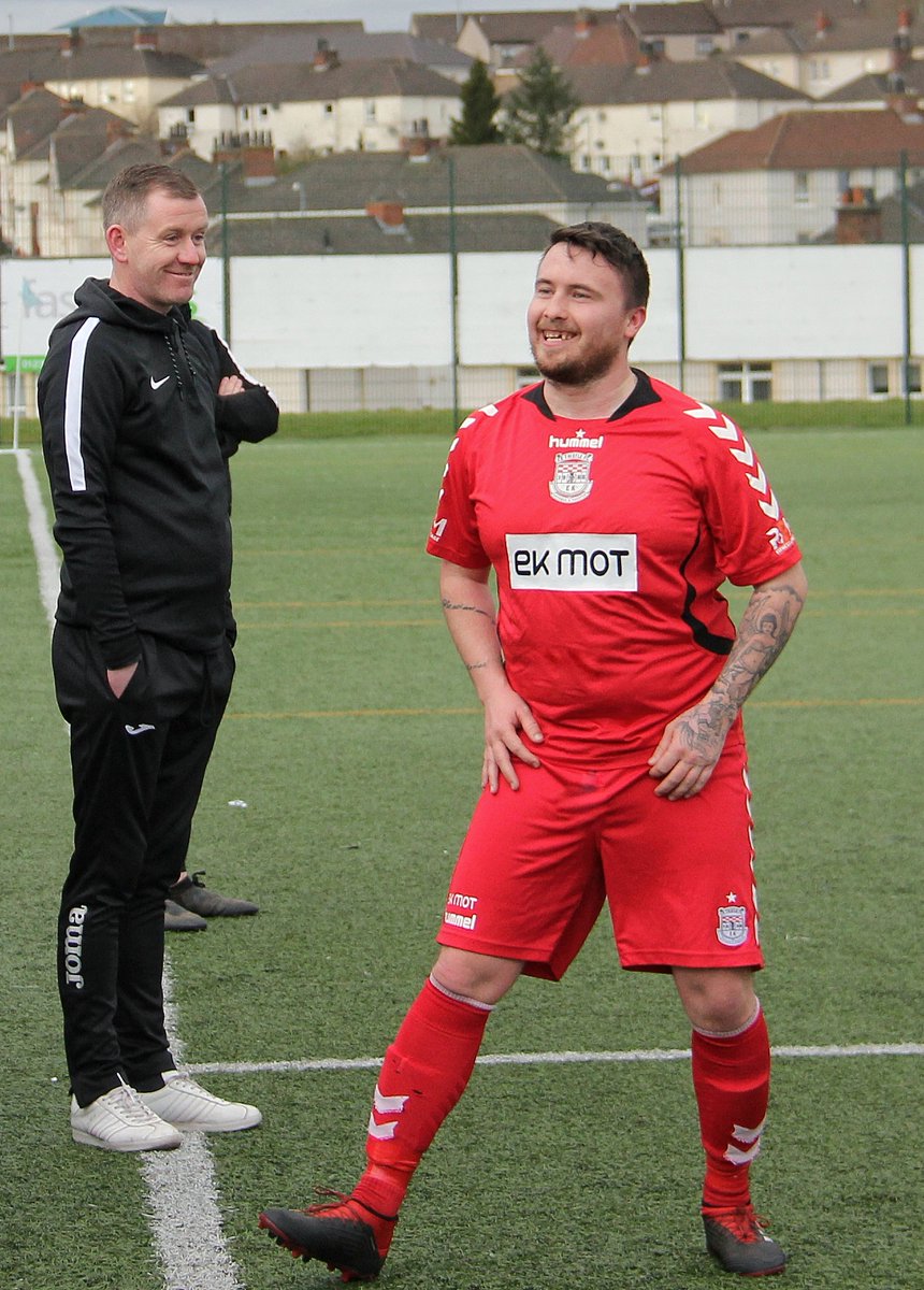 Alan Paterson shares a joke with Scott Hadden in 2019