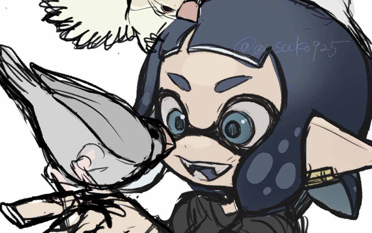インクリング ,イカガール(スプラトゥーン) 「」|なおきのイラスト