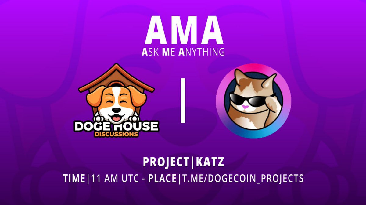 Join us Friday for our first #AMA with <a href="/katz_community/">Katz House</a>. We will be discussing #dogpoop, #memewars, &amp; #dogechain

Stay tuned for a chance to win up to $500 in #KATZ

11AM UTC
t.me/katz_community

#dogechainfamily #giveaway #dogechain #memecoins