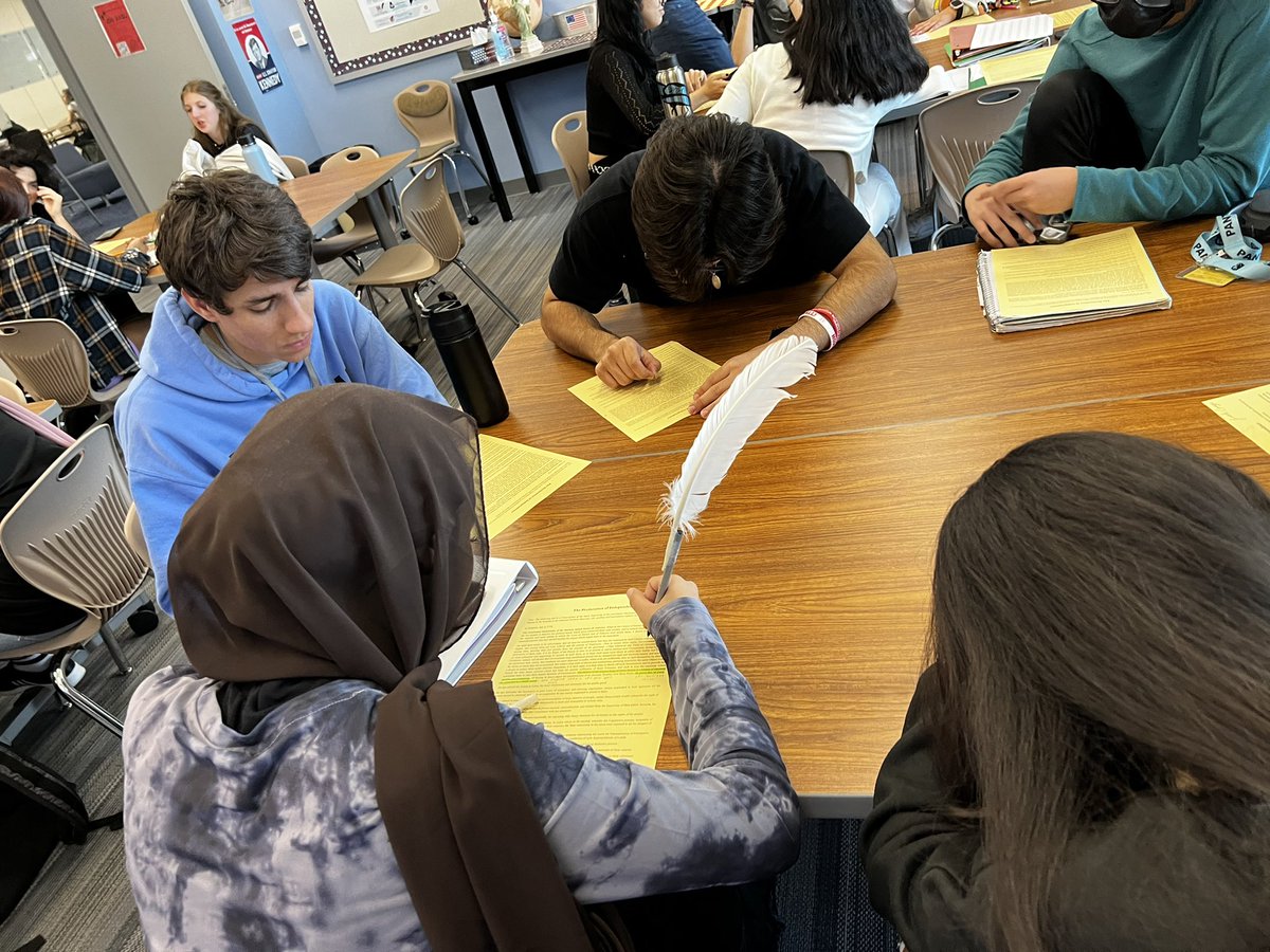 MrNesossi's tweet photo. Time to declare independence! These @PaetowHS Dual Credit historians are turning the Founders’ Declaration into 2022 vernacular. So fun to see what they come up with! #BringHistoryAlive 🇺🇸 @KISDSocStudies @WeAreHCCS https://t.co/6qniYmBKnN