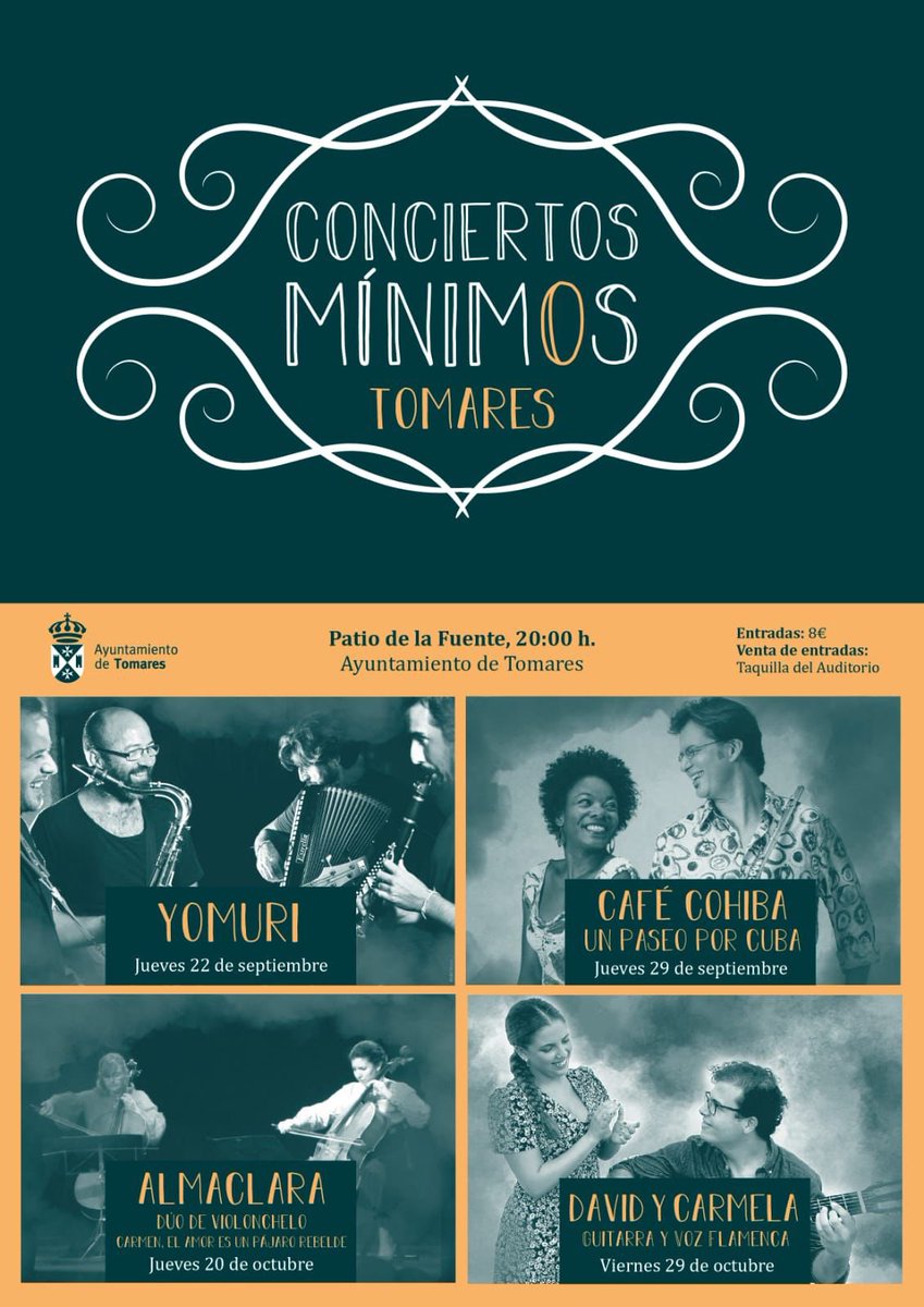 Tomares_es's tweet photo. ⁉️¿Estás preparado para vivir un gran “Otoño cultural” en #Tomares?

👉🏻Más de 3️⃣0️⃣ actividades 
🎭Teatro, con @bpmdv, Manuel Galiana o @maguimira 
🎶Música
👯‍♀️ Danza
🖼Exposiciones
📚Literatura
🎞 Cine clásico
🗒Y mucho más
🗓Desde el 22 de septiembre

➡️🔗https://t.co/dPfTzj229T https://t.co/BhxvYwOpFZ