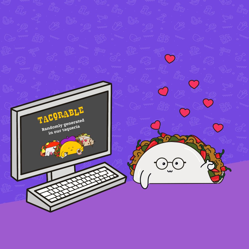 TacoverseNFTs's tweet photo. I like #NFTacos more than I like most people. 🤭🥰

#NFTCollector #TacoLover #nftartist #crypto https://t.co/518xKztwjC