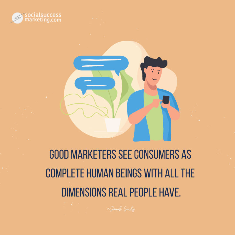 SocialSMktg's tweet photo. Good marketers understand that consumers are real people with unique set of needs &amp; wants. 

In taking time to get to know their target audience, marketers  effectively connect with them on a human level.  

Now that's good marketing, isn't it?

#marketingstrategy #consumerfocus https://t.co/xzqXGuMIyJ