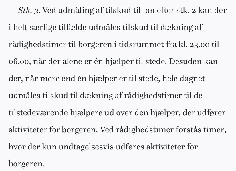Ny udmålingsbekendtgørelse for BPA afskaffer i praksis rådighedstimer i dagtimerne. Et stort skridt frem. Tak til <a href="/regeringDK/">Regeringen</a> <a href="/SFpolitik/">SF</a> <a href="/Enhedslisten/">Enhedslisten</a> <a href="/radikale/">Radikale Venstre</a> <a href="/alternativet_/">Alternativet</a> og <a href="/KDpolitik/">Kristendemokraterne</a> for at sikre en finanslovaftale, som banede vejen. #dkhandicap #dkpol