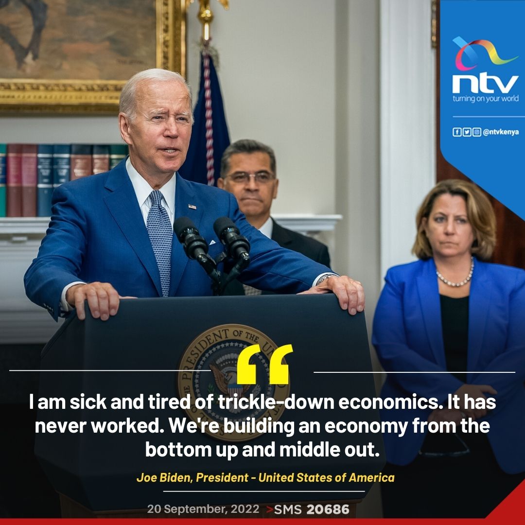 Joe Biden: I am sick and tired of trickle-down economics. It has never worked. We're building an economy from the bottom up and middle out.