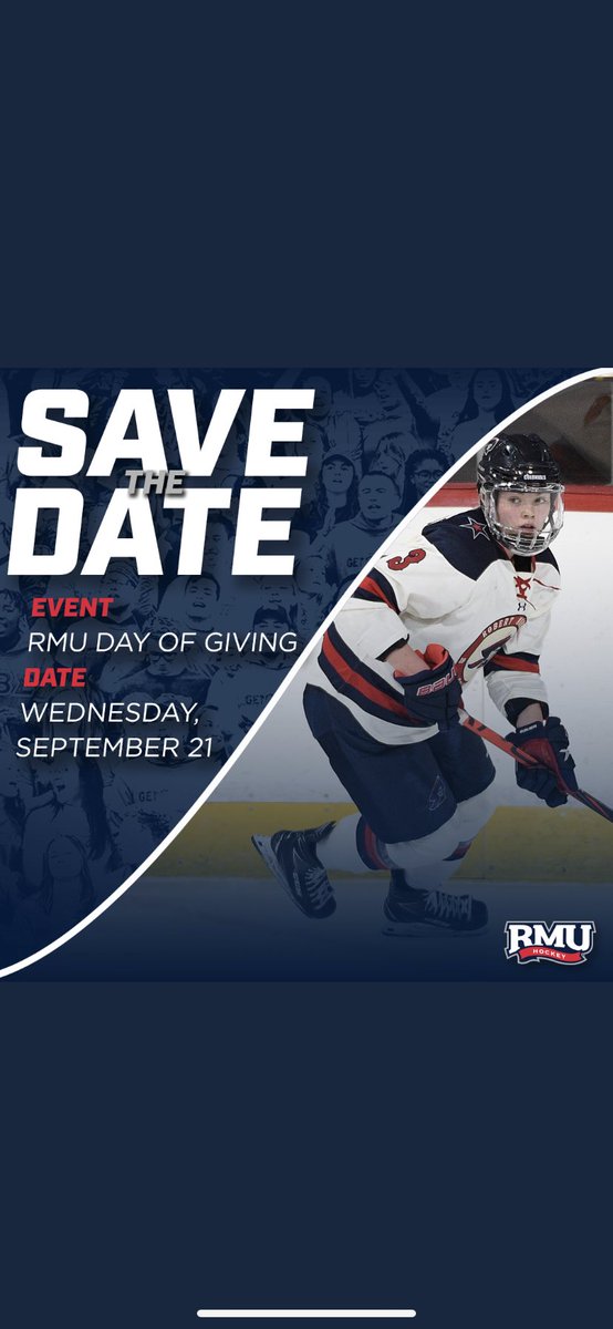 LBittle8's tweet photo. Set your reminders! Tomorrow is “Day of Giving!” Time again to rally around @RMUWHockey and show your support! We will be blasting the link out first thing tomorrow morning so keep an eye out! Also if you don’t like and gifs please mute me bc they will be coming in hot tomorrow! https://t.co/9H7ozvCobq