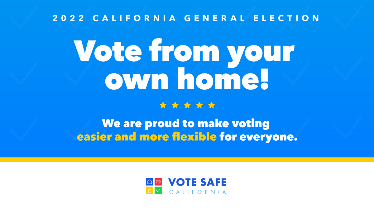 More people are voting in California than ever before. We are proud to make voting easier and more flexible for everyone. We encourage anyone who can to vote-by-mail. #VoteSafeCA #2022CAGeneralElection