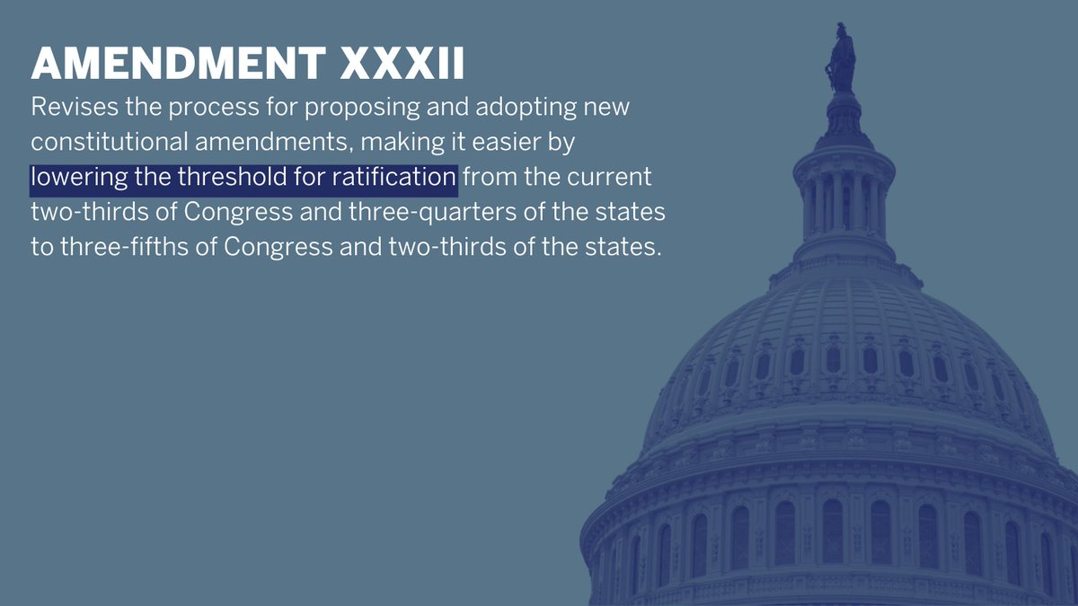 ConstitutionCtr's tweet photo. As part of @ConstitutionCtr's commitment to convening Americans of different perspectives to engage in civil dialogue, teams of conservative, libertarian, and progressive scholars convened and drafted five proposed constitutional amendments. 

https://t.co/JjOig3DBh2 https://t.co/POPS9knNYK