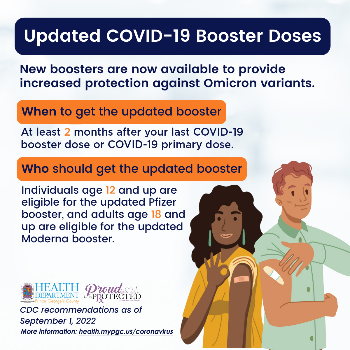 PGCHealth's tweet photo. Connect with your doctor or a nearby pharmacy to get the most updated protection against getting really sick if you get #COVID19.
@CDCgov updated vaccine guidance: https://t.co/vVDdZxRX3F
#proudtobeprotected https://t.co/yjrbKkHTi2