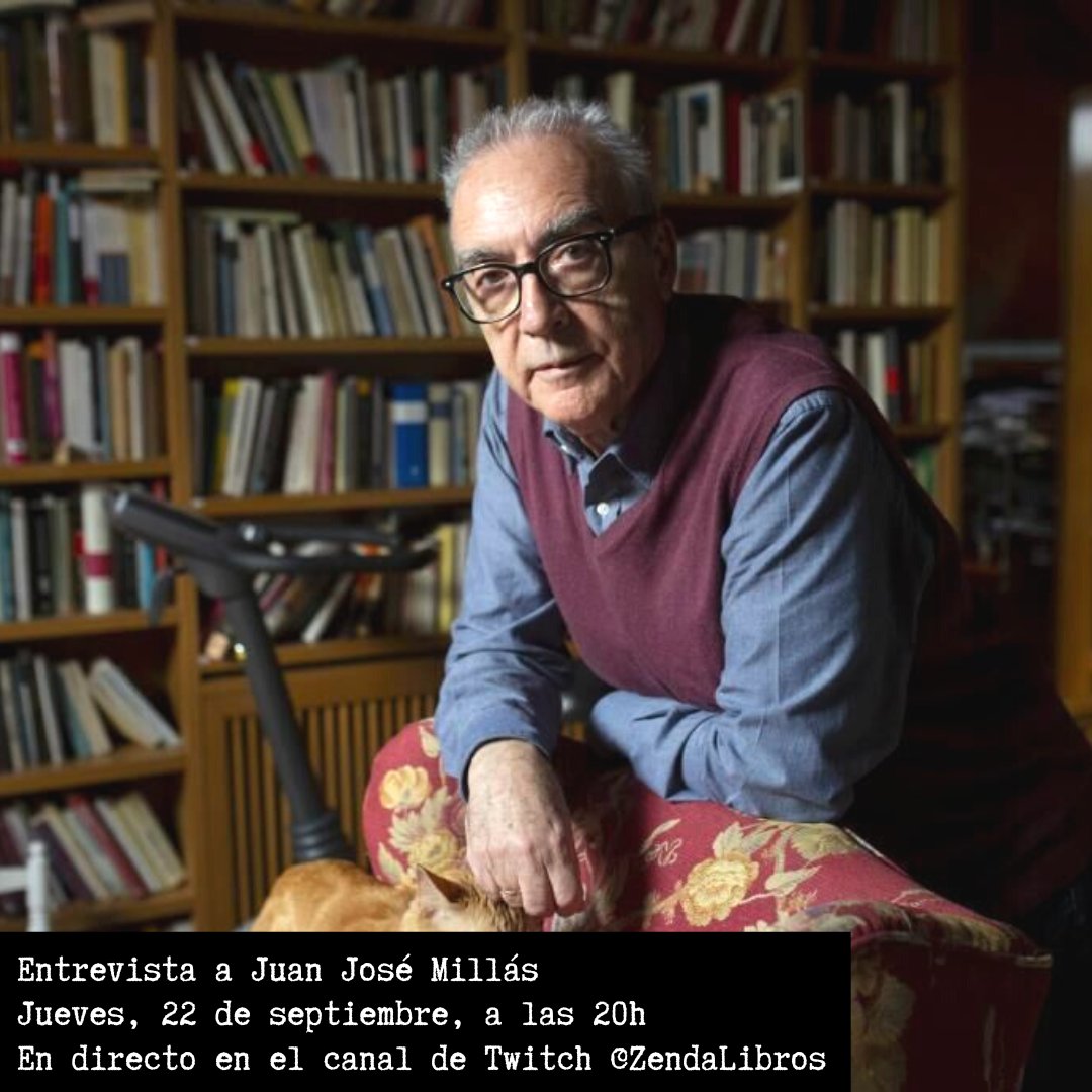 Este jueves estaremos charlando en directo con el gran <a href="/JuanJoseMillas/">Juan José Millás</a> a través del canal de Twitch <a href="/zendalibros/">Zenda</a>. Luego podréis ver la entrevista a través de Youtube, pero el directo tiene un no sé qué que qué sé yo.

¿Me ayudas con un RT? 😁💪📗