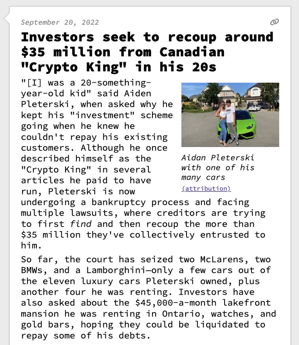 web3isgreat's tweet photo. Investors seek to recoup around $35 million from Canadian "Crypto King" in his early 20s

September 20, 2022
https://t.co/RMcWM3lD2l https://t.co/R9FQUnm6SQ