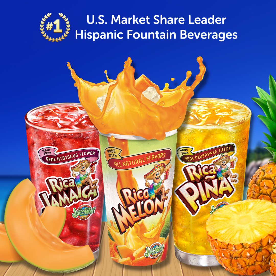 JuicyWhip's tweet photo. Craving a fruity beverage? Grab a Juicy Whip beverage at any of our listed locations!🍍🍈🌺

#JuicyWhip #LaVerne #HispanicBeverages #HispanicDrinks #FruitDrinks #Horchata #RicaHorchata #AguasFrescas #Jamaica #Tamarindo #JuicyWhipBeverages #BeverageDistributor https://t.co/j8mTsXxS7v