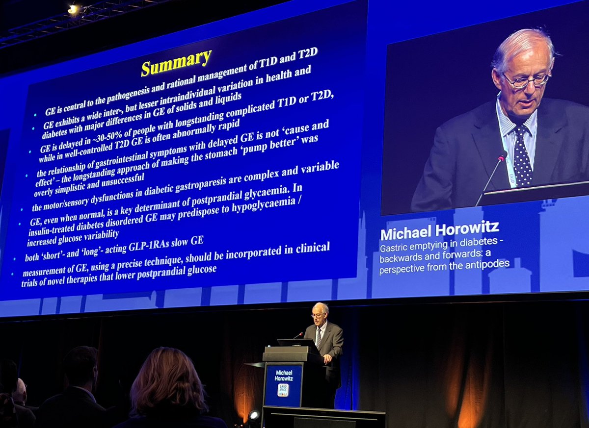 NielsEjskjaer's tweet photo. A truly grand 37th Camillo Golgi by #MichaelHorowitz at #EASD2022 -
Congrats, Michael, and thx for great contributions to clinical practice, particularly insights on GE impact on glycaemic control” and much much more.
#StenoNord #SDCN @AalborgUH @Reg_Nord #NeuroDiab2022 #EASDnews https://t.co/Iq7sxrKOob
