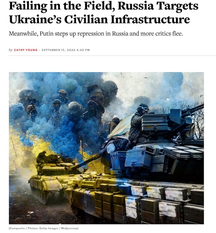 loolek's tweet photo. This US political site has started using AI to illustrate its articles / AI art generators are going mainstream

https://t.co/7HBQZyBcLl https://t.co/lRszAunVIk