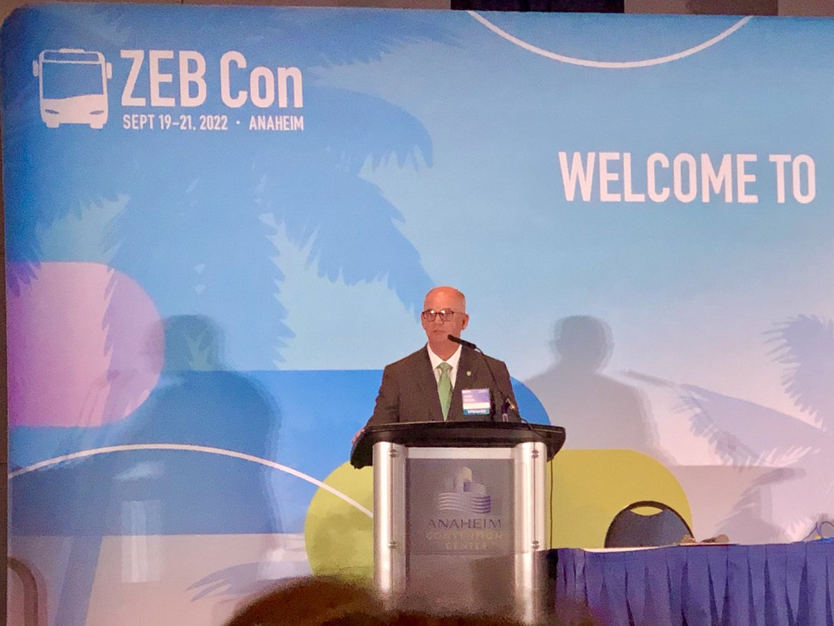 John Walsh of ⁦@Proterra_Inc⁩ delivers the keynote at ⁦<a href="/ZEBConference/">ZEB Con</a>⁩ where he stated transportation leaders are creating a new future #zebconference #zeroemissionbus