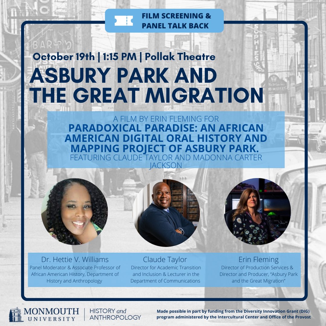 Come out to see our film premiere: Asbury Park and the Great Migration: