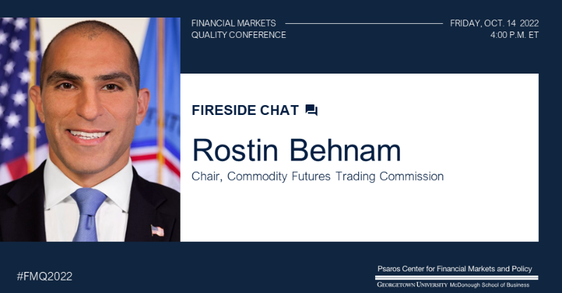 GUFinPolicy's tweet photo. π’ Our #FMQ2022 Conference is right around the corner! Our program includes fireside chats with @SECGov Chair @GaryGensler, @LSEGplc CEO David Schwimmer, @FINRA President and CEO Robert Cook, and @CFTC Chair @CFTCbehnam.
Click through to view our lineup.
#PsarosCenter