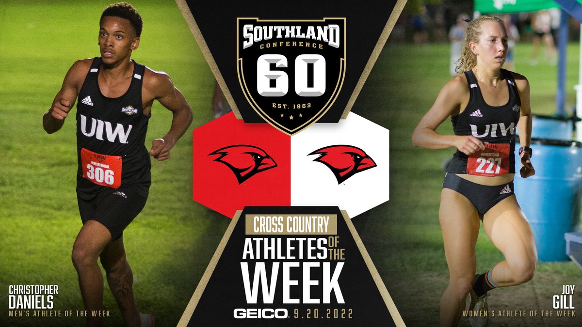 SouthlandSports's tweet photo. XC: @UIWTrackXC's Daniels and Gill earn the third @GEICO #SouthlandStrong Cross Country Athlete of the Week honors!

https://t.co/r4win3l2HO https://t.co/Wv6aRJJxNI