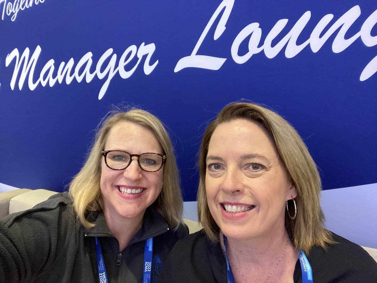 amyhami's tweet photo. Hanging in the CM lounge with @PamHylton until next session #ICMA2022 #icmaproud https://t.co/osKu8IQyjV