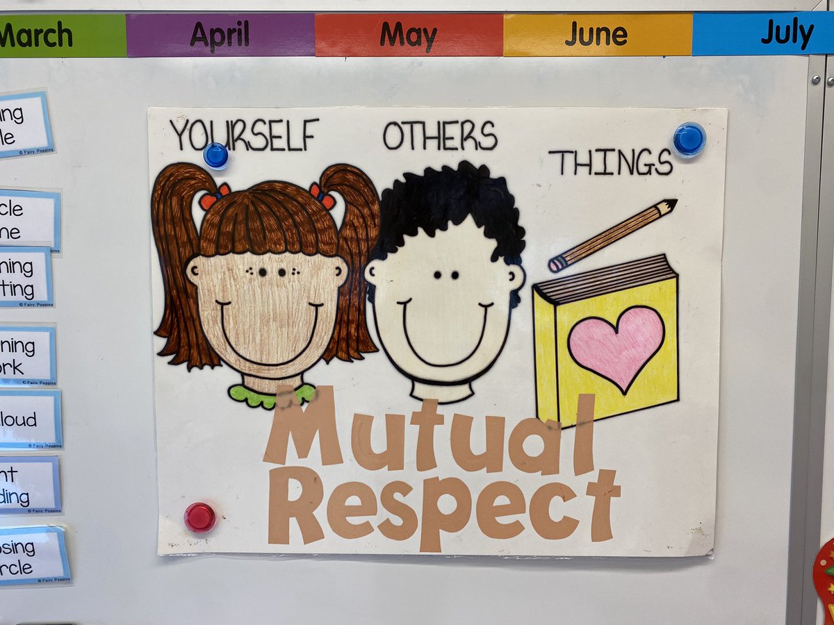 YKlintsaris's tweet photo. What is mutual respect? We have been discussing the importance of mutual respect since our first day together. Please ask your kiddo to explain the ways in which we can…
1. Respect ourselves
2. Respect others
3. Respect things https://t.co/SVemfPj5fs