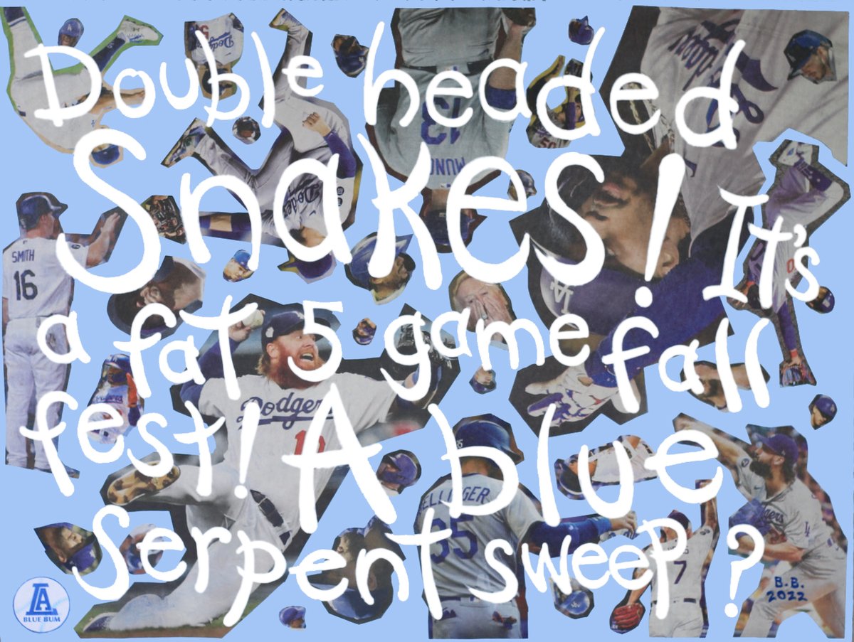 labluebum's tweet photo. Double Headed Snakes!
Painting by the L.A. Blue Bum

Double headed snakes!
It's a fat 5 game fall fest!
A blue serpent sweep?

Diamondbacks @ Dodgers
Sept. 19-22, 2022

#MLB #Dodgers #Diamondbacks https://t.co/uAPpJbxxMY