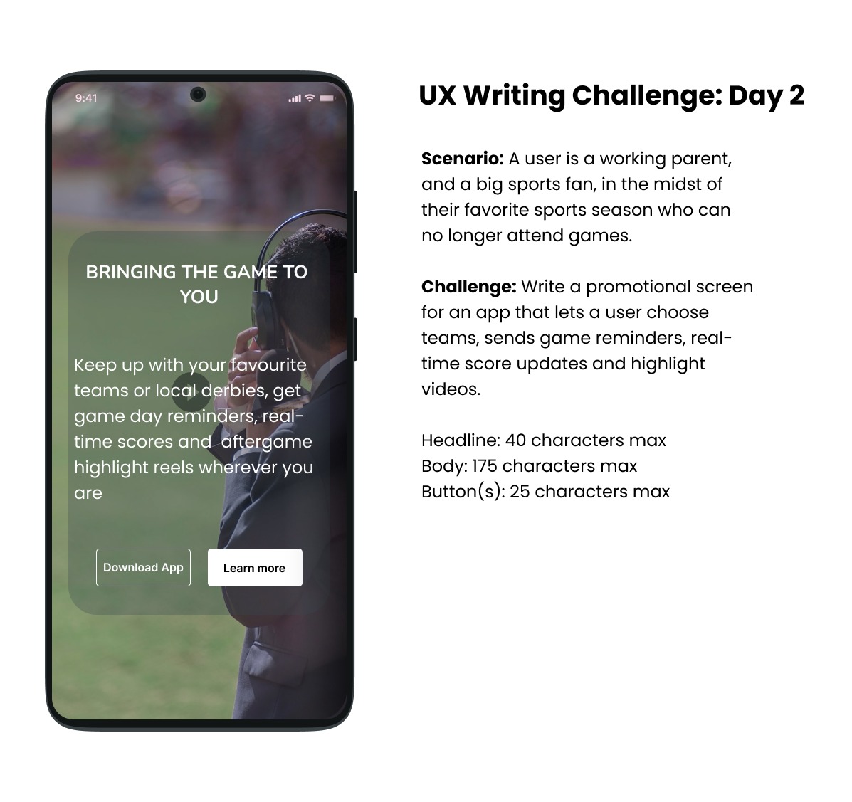 _Musanga's tweet photo. Daily UX Writing challenge:Day 2. @dailyuxwriting
I must admit this was a challenging one.
I'd love to hear your comments on this.
#ux
#uxwriting
#dailyuxwriting https://t.co/hoLWFgYh5e