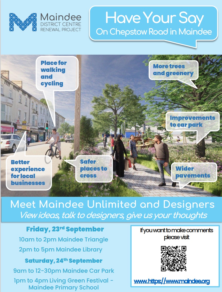 MaindeeLibrary's tweet image. Meet the designers behind the District Centre Renewal Project this Friday!🗺🌳

📆 Friday 23rd Sept 

10am-2pm 📍 Maindee Triangle
2pm-5pm📍 Maindee Library

📆 Saturday 24th Sept 

9am-12:30pm 📍 Maindee Car Park
1pm-4pm📍 Living Green Fayre

#LoveMaindee