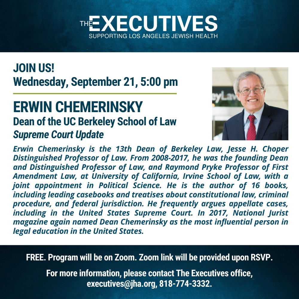 Last chance to sign up for our program tomorrow! Join us and Erwin Chemerinsky. Sign up here: theexecutives.org/events/default…...