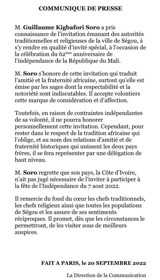 🔴COMMUNIQUÉ