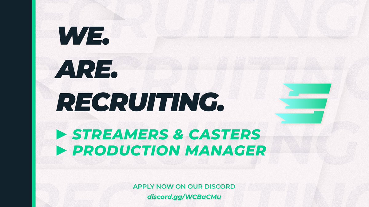 Not so fast! 📢

Interested in getting into broadcasting, match commentary, or the management of all things production within Rocket League? Look no further! 👀

🔗 Visit us on discord discord.gg/WCBaCMu &amp; head over to #staff-recruitment to apply! 🤩