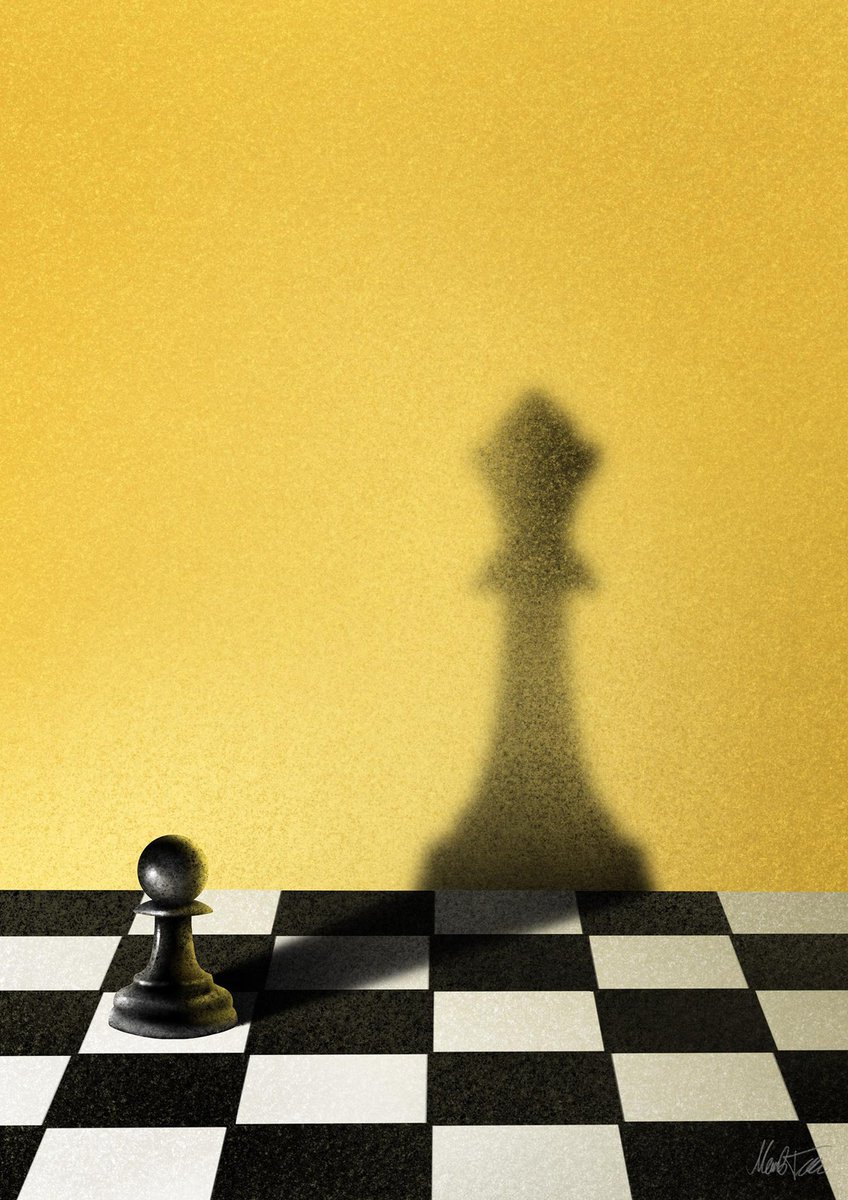 ThisMarko's tweet photo. Greetings from a chess loving artist, this piece is called Become, drawn on ipad pro this summer. Thanks for great and entertaining commentary, and I dig the mugs!♟☕️ #ChessChamps https://t.co/C81J5PuUzh