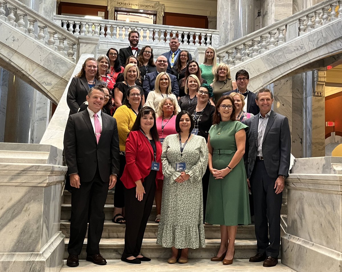 One of my favorite in-person photos. All 2️⃣4️⃣ of our 2023 <a href="/Valvoline/">Valvoline Global Operations</a> Teacher Acheivement Winners inside the Kentucky State Capitol. Congratulations! #KyTOY2023