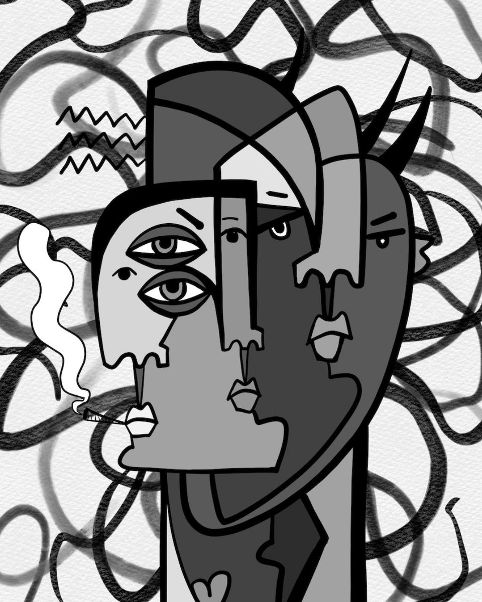 Loving the <a href="/TheStoicsNFT/">The Stoics by Gabe Weis</a> reveal happening this morning! Kinda in love with this black and white. <a href="/GabrielJWeis/">Gabe Weis</a>