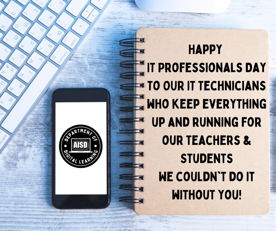 DDLAmarillo's tweet photo. Today we want to say THANK YOU to our wonderful IT Team &amp; IT Department that keep things running for our teachers and students!  Happy IT Professionals Day! https://t.co/tN2Zyt3rU5