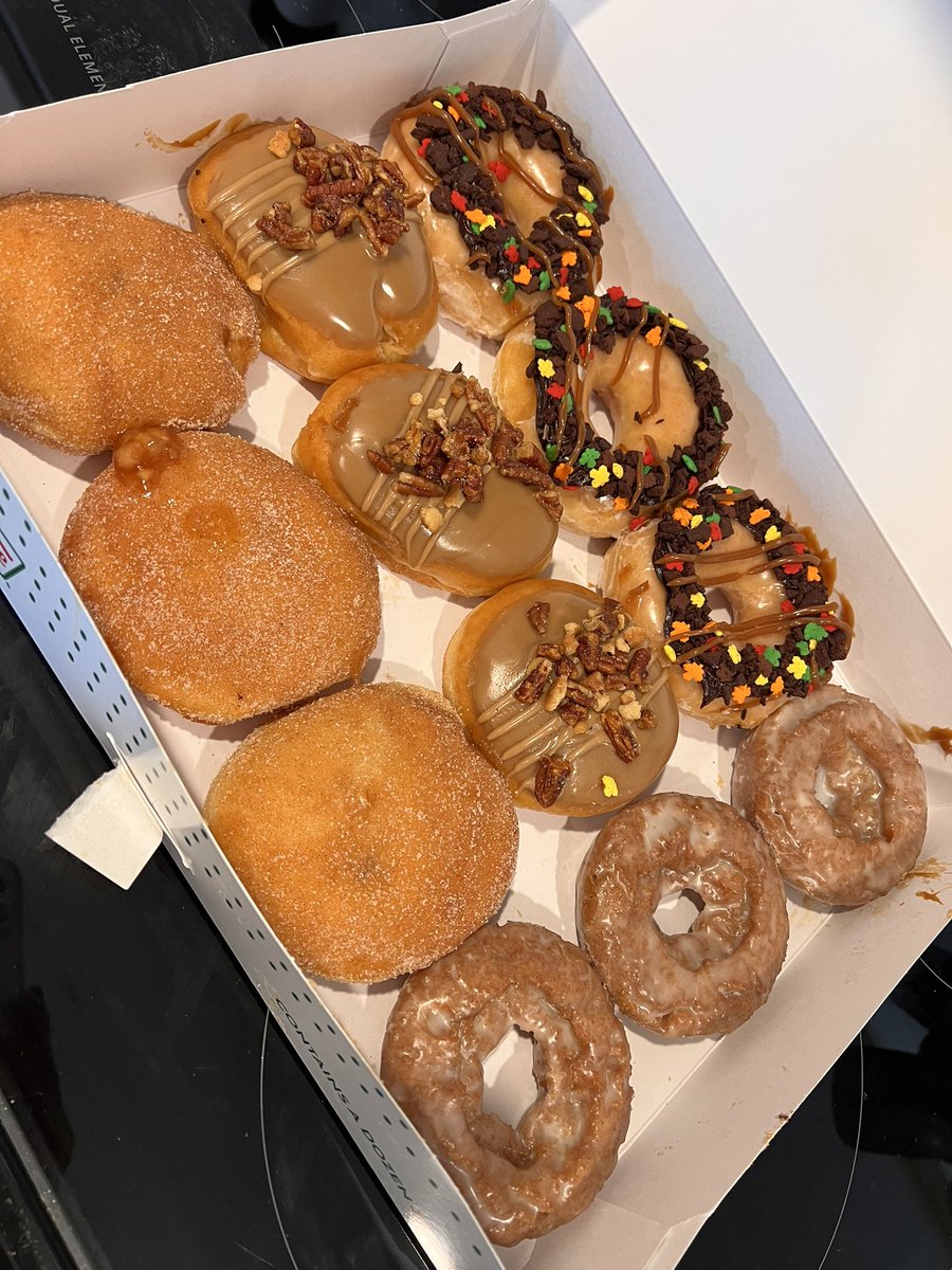 Birthday Donuts! Don’t judge me if I eat them all today! 🍩🥳 #MyBirthday #krispykreme