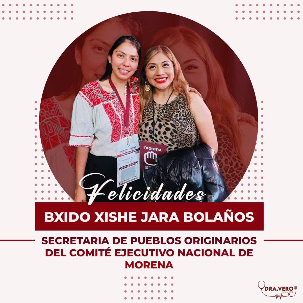 Concluimos con éxito el Tercer Congreso Nacional Ordinario MORENA y estamos contentos porque nuestra amiga Bxido Xishe Jara Bolaños, ha sido designada Secretaria de Pueblos Originarios.
Una mujer joven y comprometida, nos representa.
¡Felicidades, Bxido! 🎉😃
#UnidadYMovilización