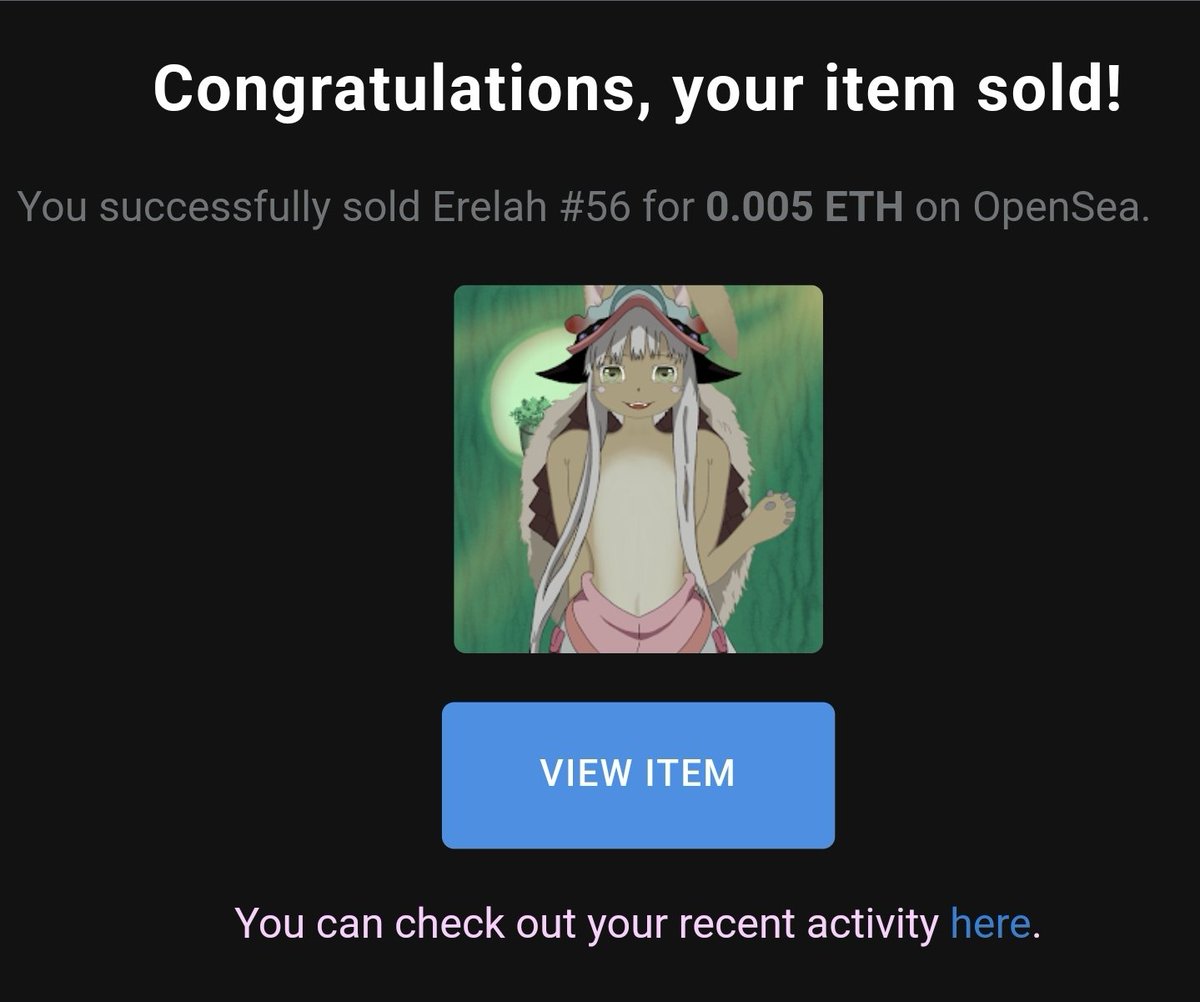 2nd sold of the day!
The sweet <a href="/WildBunnies93/">💜Anya Travelr🦊</a> adopt this furry Erelah #56, and who other is not her? 😂

1 item left on primary market🙏
73/74 sold 🌹
74/80 minted 🔥

Season 2 almost over ⤵️
opensea.io/collection/rec…

Most 3 buyers get custom prize
#NFTCommunity