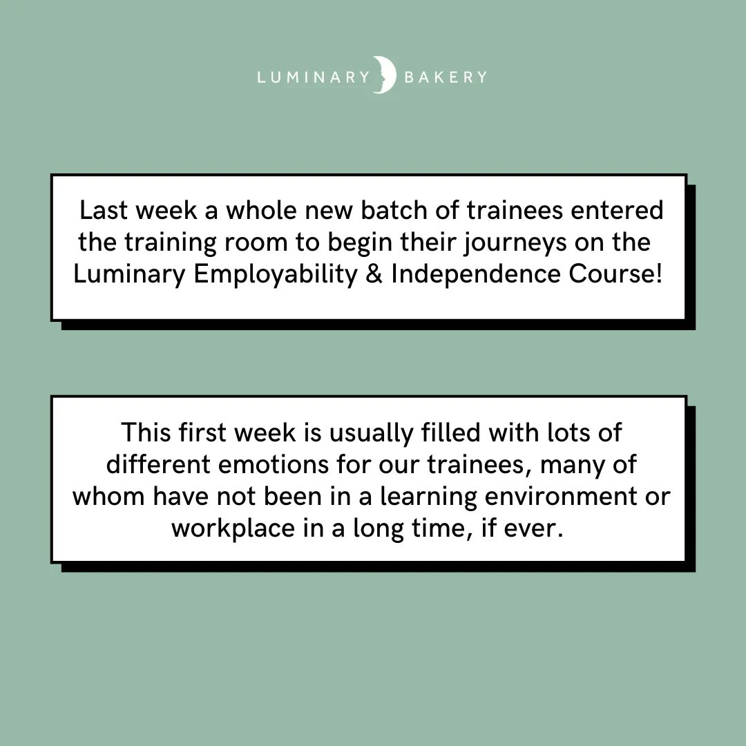 LuminaryBakery's tweet image. Last week a whole new batch of trainees entered the Luminary training room to begin their journeys on the #LuminaryEmployabilityCourse! 

To read more about our programme or donate to our work, click here: luminarybakery.com/pages/luminary…