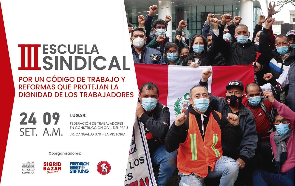 sutecaperu's tweet photo. 📣 SUTECA PRESENTE ✊🏽
Junto a la congresista @sigridbazan en la tercera escuela sindical. https://t.co/Y7nfNPYelO