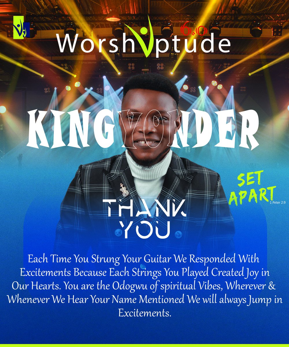 _Worshiptude's tweet photo. Thank you @King_Yonder 

#worshiptude2022 #worshiptude2022 #worshiptude #worshiptude2017 #worshiptude2018 #koinonia #treasureplace #cwcr #glt #cci #sinmidele #tybello #nccf #eni #nathanielbassey #iren #worshiptude #apostlejoshuaselman #august #happynewmonth https://t.co/PVYNDAkS6I